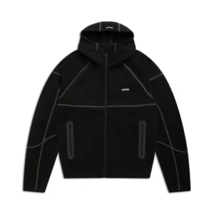 6PM Hooded Roadman Tracksuit Black with Matching Sweatpants – Premium Streetwear Set